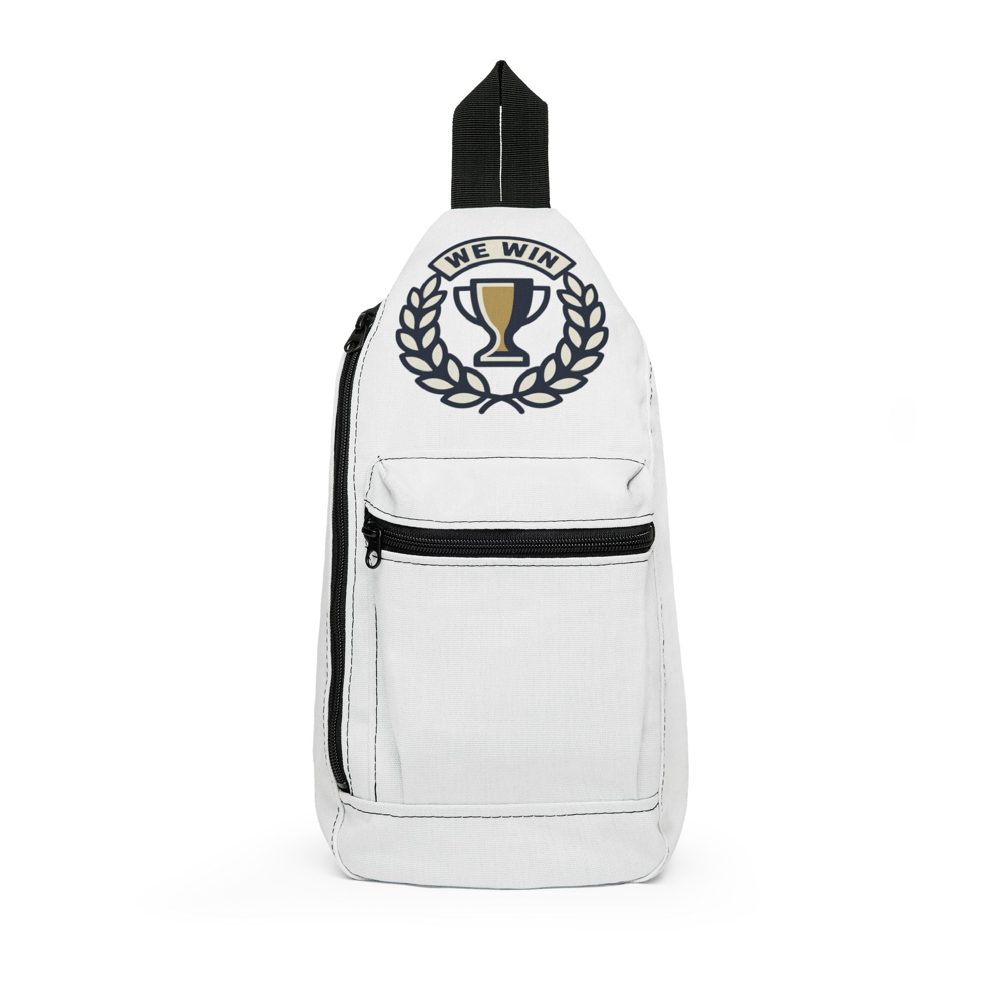 Sling Bag - 'We Win' Trophy Laurel Chest Sling Bag | Sports Victory Crossbody