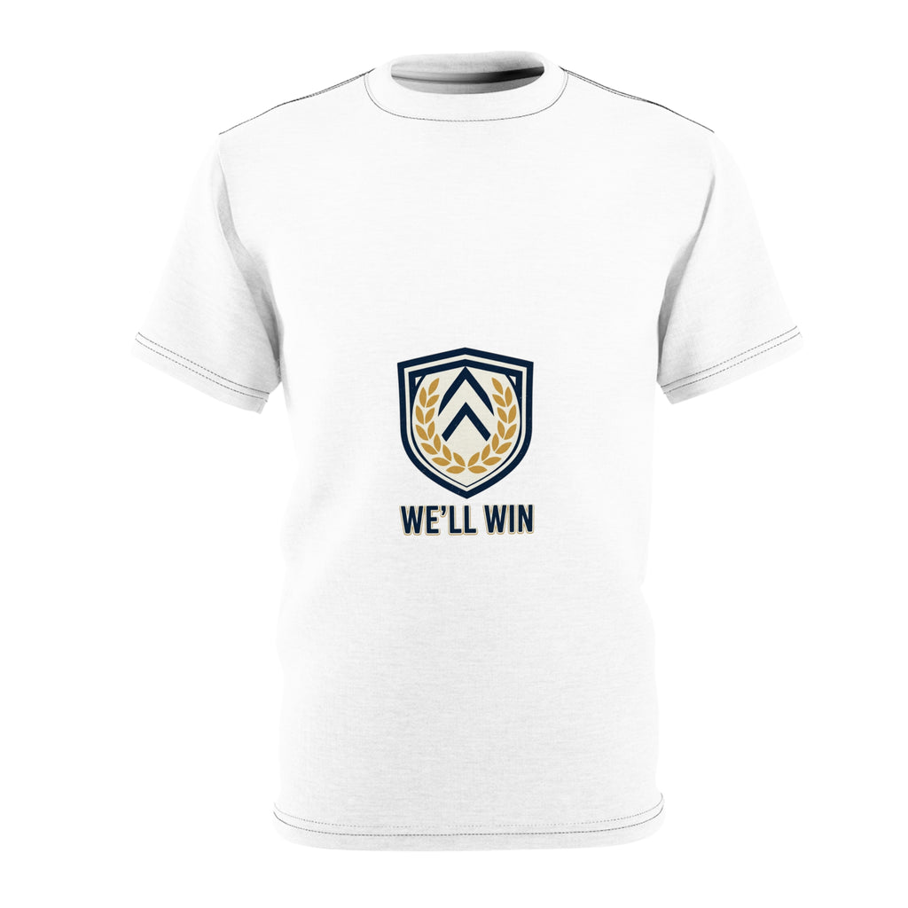 We'll Win Shield Tee — Motivational Crest T-Shirt