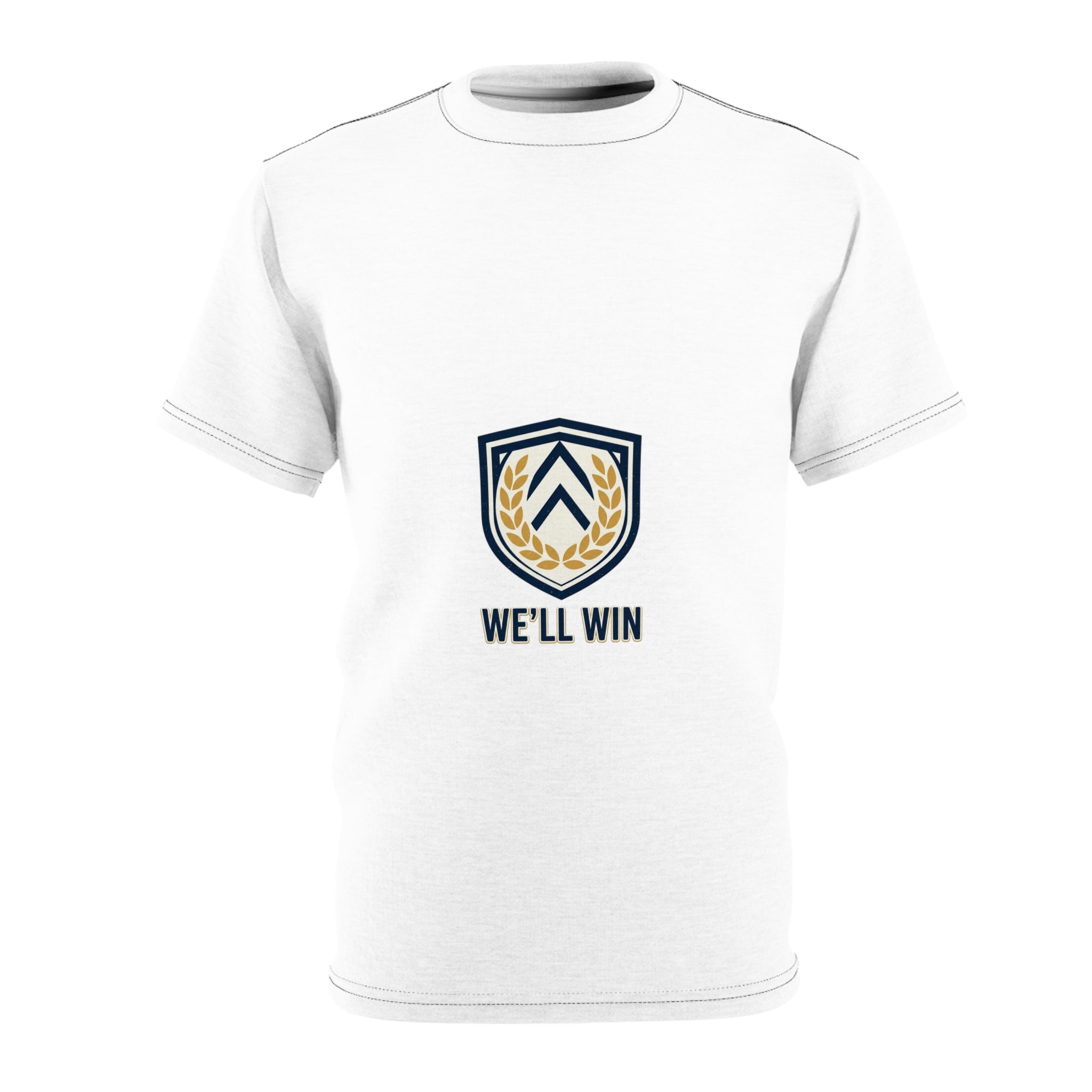 We'll Win Shield Tee — Motivational Crest T-Shirt