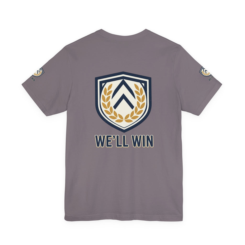 We’ll Win Shield Tee | Motivational Victory Emblem