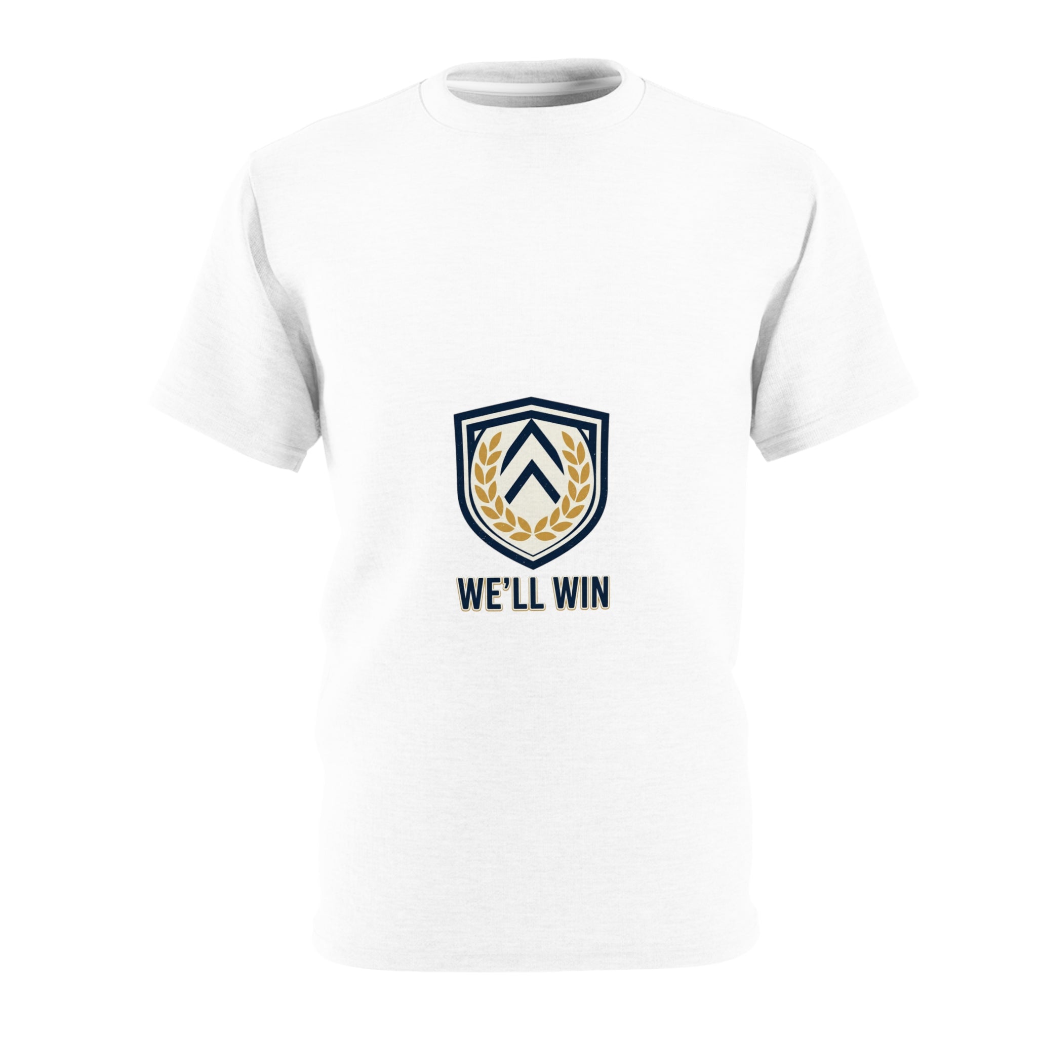 We'll Win Shield Tee — Motivational Crest T-Shirt