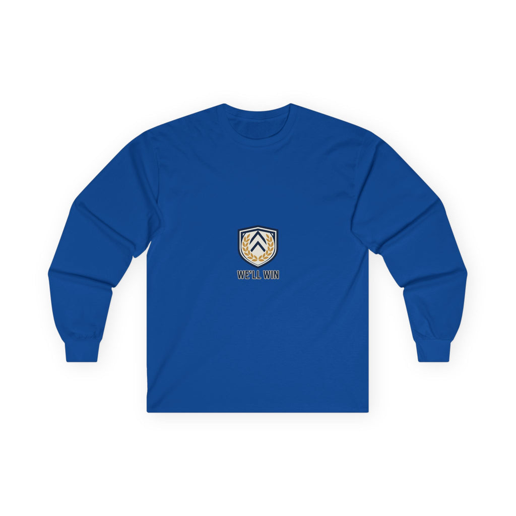 We’ll Win Crest logo Long Sleeve Tee | Laurel Shield emblem