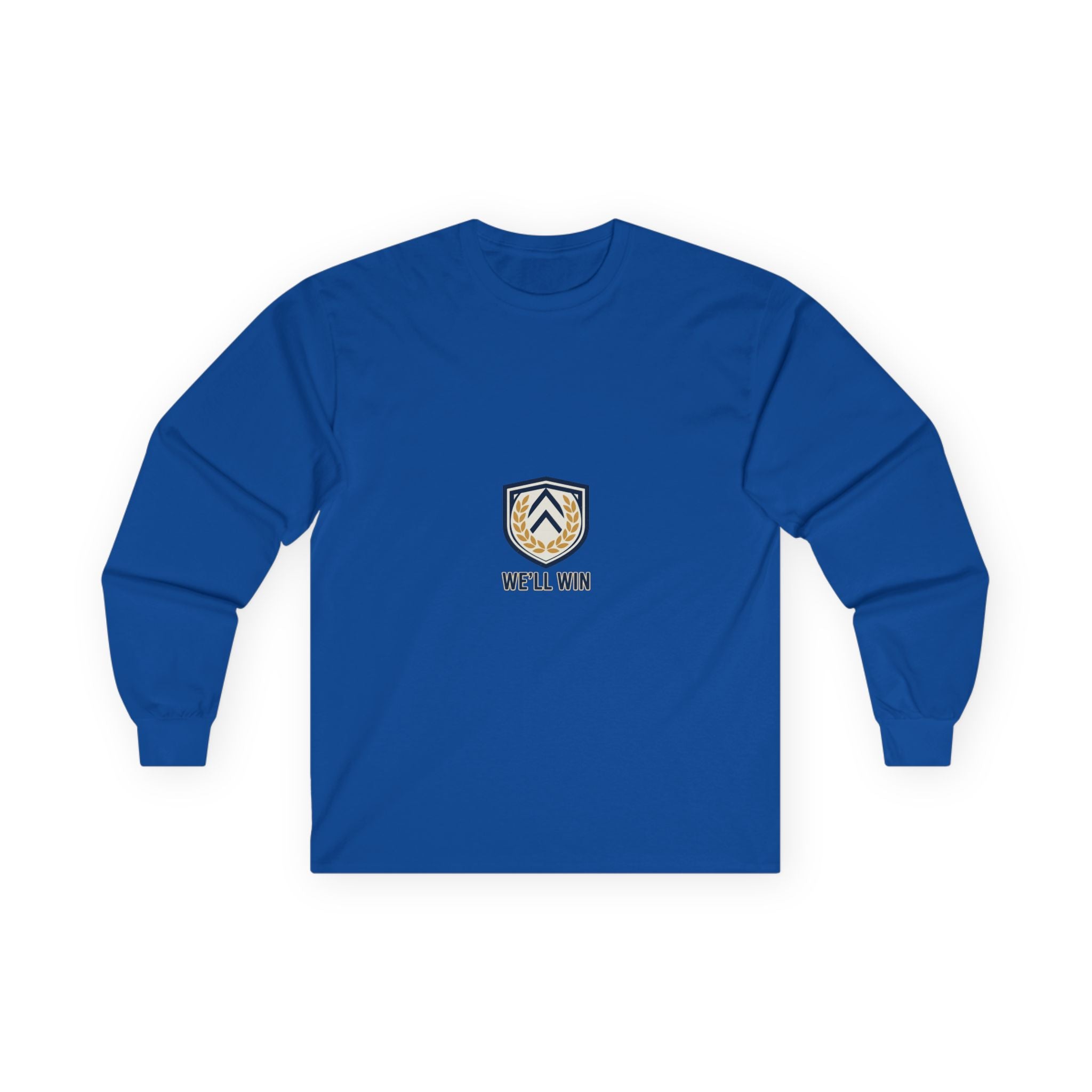 We’ll Win Crest logo Long Sleeve Tee | Laurel Shield emblem